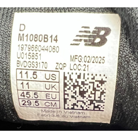 New Balance Fresh Foam X 1080v14 Men’s Size 11.5 Black Magnet Linen M1080B14 main image 10